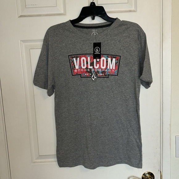 NWT Volcom Boys Fill Up Short Sleeve Tee MSRP $22 Heather Grey - Picture 5 of 8